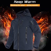Winddichte Winter-Kapuzen-Windbreaker-Jacke für Herren, Wasserdichte Softshell-Jacke, Mantel für Wandern, Arbeit und Taktische Einsätze