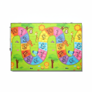 Tapis de jeu double face 100x140x0,7 cm XPE Baby-Mousse enroulable imperméable et non toxique avec numéro de route coloré et étoiles - Product Image 1