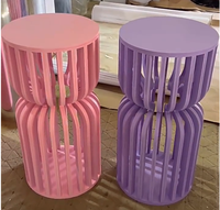 Support de gâteau en acrylique pour mariage, rose, violet, blanc, socle cylindrique, piédestal, support de fleurs, décoration de scène de mariage, table