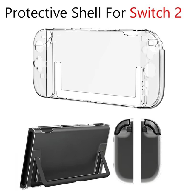 Switch2 Protection for Nintendo Switch 2 Clear Cover Split Type Transparent Hard Case for Switch 2nd Joycons Protective Shell