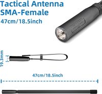 Antenne tactique pliable CS 144/430Mhz pour talkie-walkie Baofeng UV-5R BF-888S UV-32 UV-21 Pro SMA-Female double bande 18.5-50.4in