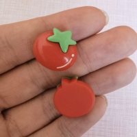 3D platte rode appel-tomaat mini fruitcharms voor telefoonhoesjes, sleutelhangers, knutselwerkjes, schattige accessoires