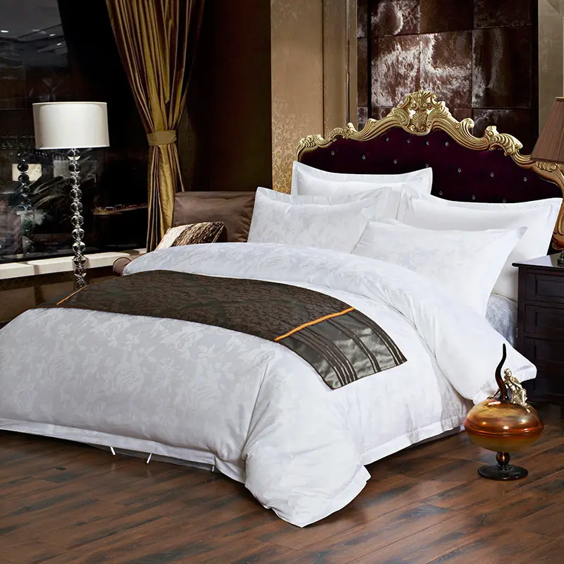 4 Stuks Luxe Zacht Egyptisch Laken Katoen Wit Hotel Beddengoed Set Slaapkamer Dekbedovertrek Set Voor Hotel