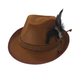 ओक्टोबेफेथ भूरे रंग के पंख की पोशाक टोपी जर्मन पोशाक