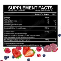 Gummies à la créatine HCL sans sucre Vitahealthy aux baies mélangées, OEM ODM, à mâcher doux pour un usage quotidien et les besoins de la marque, gummies à la créatine HCL