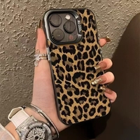 Coque de Téléphone Antichoc en PC Léopard Doré Tendance Housse Étui pour iPhone 17 16 E Plus 15 14 11 13 12 Pro Max 7 8 Plus X XR XS