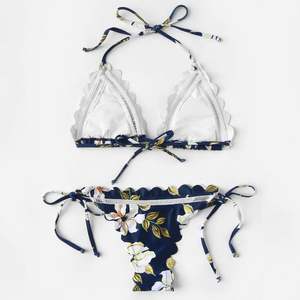 Nueva Colección 2025: Conjunto de Bikini Halter de Textura Sólida a la Moda, Talla XL Personalizada, Traje de Baño con Top Tipo Tank para la Playa, Impresión de Marca Privada - Product Image 4