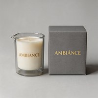 Bougie de massage soufflée à la main avec bec verseur, luxe sur mesure, verre 8oz, verseur d'huile, étiquette privée, boîte personnalisée
