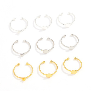 Nantong Open <b>Ring</b> Band Flat Round Copper Plated Gold Adjustable For <b>Ring</b> Making DIY Jewelry Accessories - Product Image 5