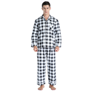 Ensemble de <span class=keywords><strong>pyjama</strong></span> élégant pour <span class=keywords><strong>homme</strong></span> 2026 en 100 % coton, à manches longues, respirant, séchage rapide, <span class=keywords><strong>grande</strong></span> <span class=keywords><strong>taille</strong></span>, col en V, pour l'été - Product Image 3
