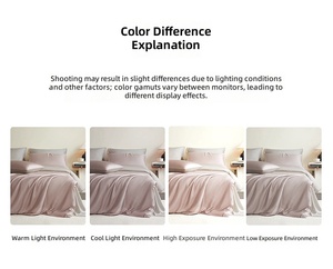 Parure de lit quatre pièces en <span class=keywords><strong>soie</strong></span> glacée couleur unie de qualité supérieure, fil à haute densité, fraîche, douce et confortable pour un sommeil réparateur - Product Image 6