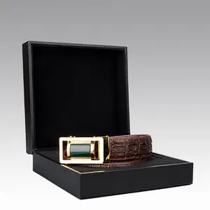 Ceintures de luxe de créateur en cuir de crocodile pour hommes personnalisés Ceinture en cuir véritable de haute qualité pour hommes avec boucle en métal