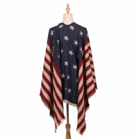 Écharpe et châle d'hiver tendance pour femmes, motif drapeau américain, best-seller