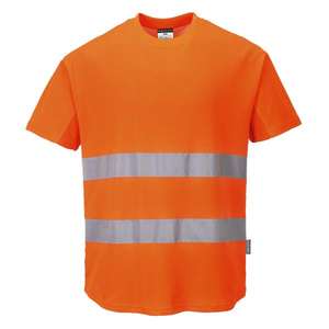 PORTWEST - C394ORRXL Mesh Cotton Comfort Camiseta naranja de alta visibilidad-EAN 5036108251339 ROPA DE TRABAJO DE LA HI-VIS - Product Image 1