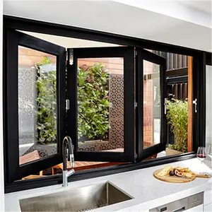 DAIYA Aluminum bi fold window fold glass window with thermal break low e glass