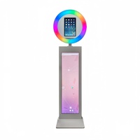 Machine à photomaton instantané Kingsun pour iPad Pro/Air avec anneau lumineux rotatif, coque alvéolée, pour fêtes et selfies (1 à 15 personnes)