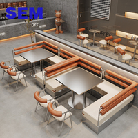 Ensemble de canapé et de chaises de salle à manger en acier inoxydable moderne SEM pour restaurant occidental et cantine d'hôtel