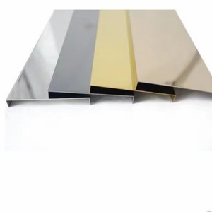 Plinthe de sol moderne en acier inoxydable, alliage d'aluminium, finition argentée, pour bandes lumineuses - Product Image 2
