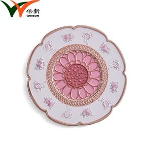 กระจกมือถือเคลือบสีชมพูรูปดอกไม้เดี่ยวแฟชั่น - Product Image 2