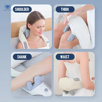 Masseur de cou électrique sans fil portable OEM PE-18, châle intelligent d'acupression en cuir PU, batterie 2000 mAh, télécommande sans fil