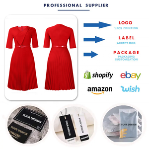 Vestidos de verano modernos D562 para mujer, casuales, elegantes, con cuello en V, media manga, plisados, para oficina, vestidos africanos para mujer. - Product Image 3