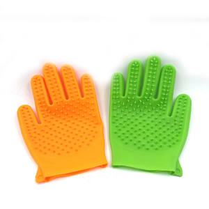 ถุงมือซิลิโคนหรูหราแบบห้านิ้ว สำหรับอาบน้ำและแปรงขนสัตว์  แบบสองด้าน สำหรับขจัดขนสุนัข นวด และแปรงอาบน้ำสำหรับม้า - Product Image 2