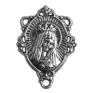 Centro in Lega del Sacro Cuore di Maria per la Realizzazione di Rosari Cattolici, 29mm, Argento Antico - Product Image 4