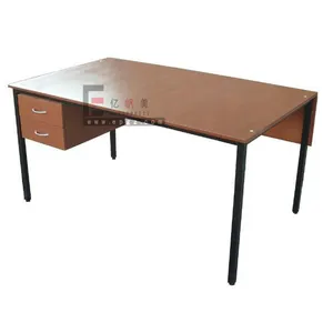 Furnitur kantor meja komputer meja guru kayu dengan 2 laci dan papan depan