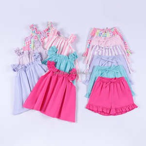 Completi Estivi Trendy per Ragazze 2026, Set Ecologici Personalizzabili con Nome, Outfit Senza Maniche con Pantaloncini per Bambini, MOQ Basso - Product Image 2