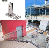 Spigot en verre pour escalier moderne en acier inoxydable 304/316 de qualité supérieure chinoise, marque DECOR, fixation au sol, garantie 1 an
