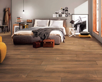 Carreaux de sol en porcelaine émaillée effet bois finition mate, parquet rustique pour intérieur