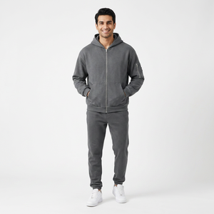 Otoño e Invierno nueva Sudadera con capucha para hombre luz madura Simple suelta cremallera moda con capucha cárdigan abrigo sudaderas con capucha - Product Image 1