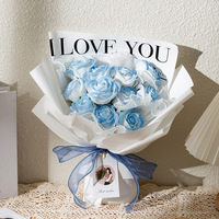 Bouquet de fleurs de savon artisanales douces et populaires sur Internet, dégradé de roses, fini, créatif, pour la Saint-Valentin et Noël, vente en gros