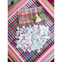 Joyeux Noël Mahjong : Ensemble de tuiles de Mahjong américain, canne de Noël en forme de bonbon, ornement festif pour le divertissement quotidien