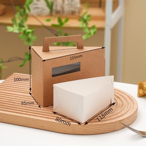 Sunshine Customized Logo Foldable Portable Triangular Rigid <b>Box</b> Ivory Board Paper Packing for Cake Dessert Cookies - Product Image 3