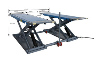 Wolange YD322 bersertifikat CE silinder ganda hidrolik 3.5T gunting angkat tengah mobil dapat bergerak dengan garansi 18 bulan - Product Image 2