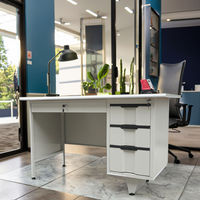 Prix compétitif, bureau de bureau en métal personnalisé, mobilier de bureau, table de bureau en acier, bureaux d'ordinateur en métal avec 3 tiroirs