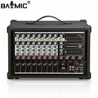 Console de mixage audio professionnelle 8 canaux avec amplificateur de puissance pour DJ, maison, spectacle KTV