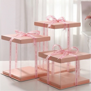 Custom <b>clear</b> <b>Cake</b> <b>Boxes</b> Tall Wedding <b>Cake</b> <b>Boxes</b> Luxury Plastic <b>clear</b> Transparent - Product Image 1