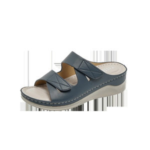 Comfort Genuine Leather Wedge <b>Sandals</b> Open Toe Low Heel Slip-On With Arch Support Summer Women Shoes Drop Shipping - Product Image 2