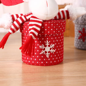 การ์ตูนคริสต์มาสอีฟแอปเปิ้ลกล่องตกแต่งถักของเล่นน่ารักตุ๊กตาออกแบบตุ๊กตาของขวัญหลอดคริสต์มาสตารางกล่องเก็บ - Product Image 3