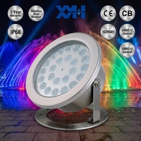 Lumière de fontaine LED RGB DMX512 étanche IP68 en acier inoxydable, submersible, pour piscine, à intensité variable, couleur réglable