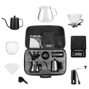 Juego de café de goteo para viaje al aire libre de 10 piezas, kit de maleta con cafetera de goteo manual y set de café manual PC042 - Product Image 1