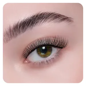 Annafris hình chữ U 2D YY Lông mi giả Lời khuyên đôi PREMADE Fan lông mi tự nhiên mềm mại tay dệt lông mi mở rộng - Product Image 3