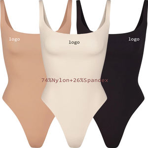 Tissu personnalisé de luxe pour femmes de grande taille Shapewear haut à col haut vêtements de sport body moulant combinaison respirante pour femmes - Product Image 2