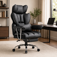 Chaise de bureau ergonomique en cuir avec repose-pieds, chaises de bureau de direction réglables, chaises de luxe modernes et luxueuses pour le bureau