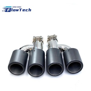 ปลายท่อไอเสียคาร์บอนไฟเบอร์แบบ 1 ต่อ 2 ขนาด 89 มม. สีดำ ขอบตรง สำหรับตกแต่งรถยนต์ - Product Image 3