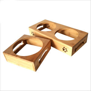 Bol pour animaux de compagnie facile à nettoyer et antidérapant, support en bois surélevé pour <span class=keywords><strong>chien</strong></span> et chat - Product Image 2