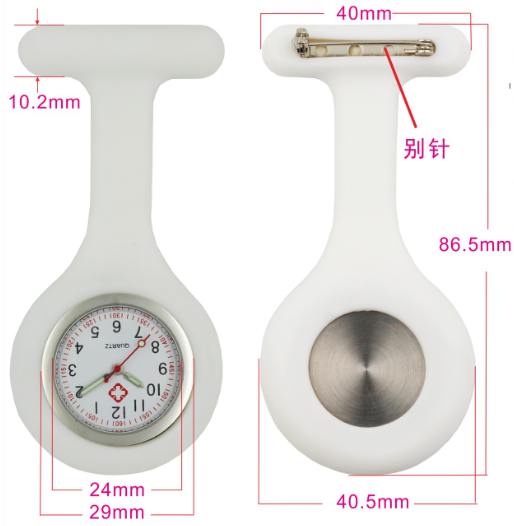 Top Seller Portable Silicone Luminous Pointer Nurse Pocket Watch