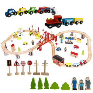 New Preschool Children Play Railway <strong>Track</strong> Kids 30 PCS <strong>Wooden</strong> Train Set Toy for Toddler <strong>Wooden</strong> Train with <strong>Tracks</strong> - Product Image 4